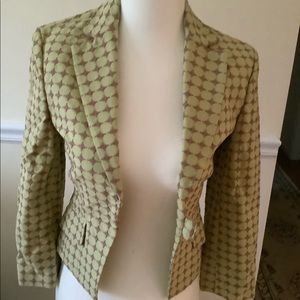 BCBG lime green and pink embroidered jacket